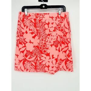RIP SKIRT Hawaii Pink Floral Print True Wrap Casual Classic Skirt Size Medium